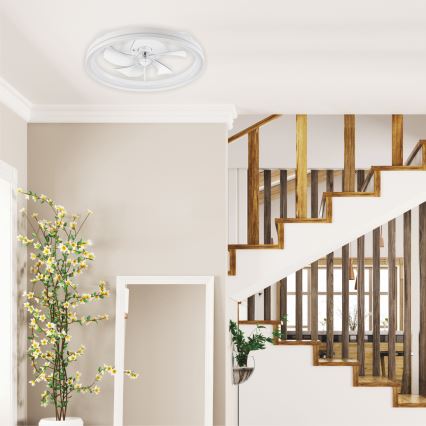 LED Dimmable ceiling light with a fan FARGO LED/37W/230V white + remote control