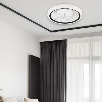 LED Dimmable ceiling light with a fan GEMMA LED/37W/230V white + remote control