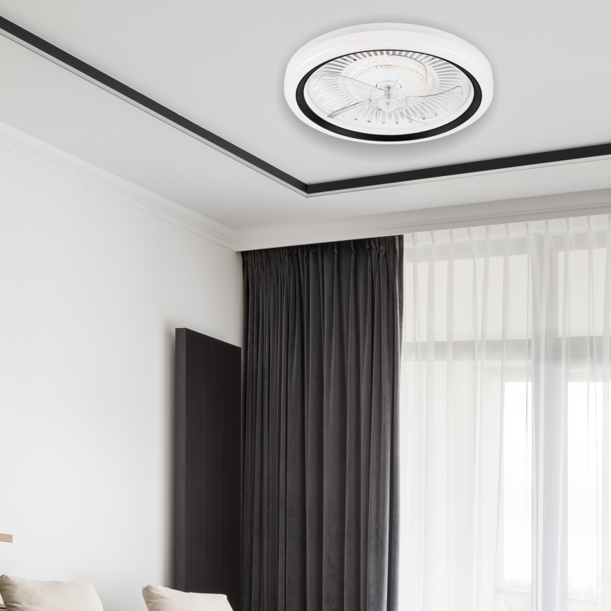LED Dimmable ceiling light with a fan GEMMA LED/37W/230V white + remote control
