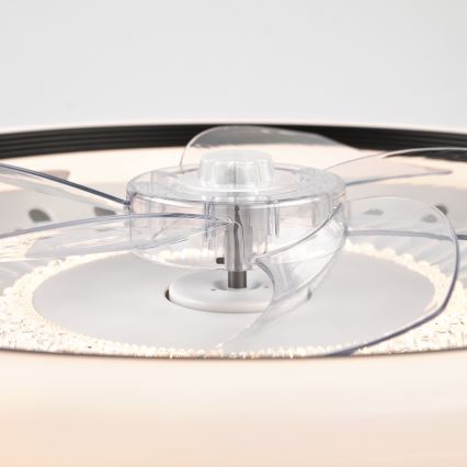 LED Dimmable ceiling light with a fan GEMMA LED/37W/230V white + remote control