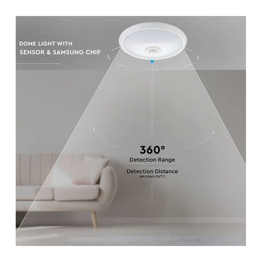 LED Ceiling light with a sensor SAMSUNG CHIP LED/12W/230V 4000K