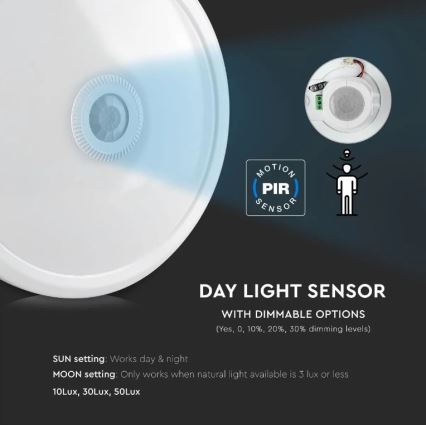 LED Ceiling light with a sensor SAMSUNG CHIP LED/12W/230V 4000K