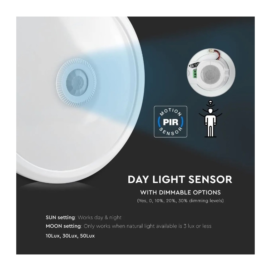 LED Ceiling light with a sensor SAMSUNG CHIP LED/12W/230V 4000K