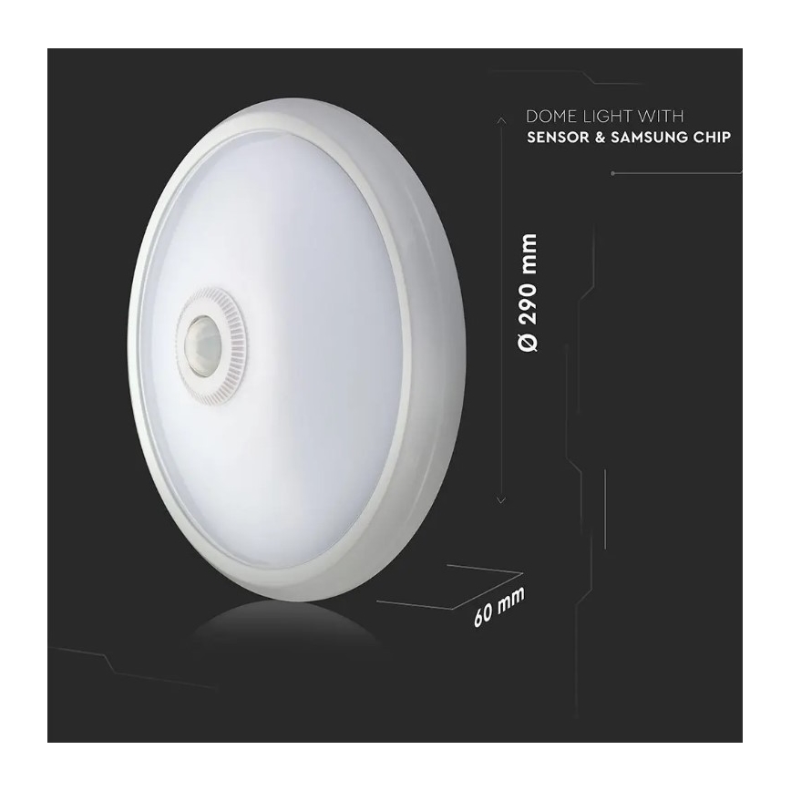LED Ceiling light with a sensor SAMSUNG CHIP LED/12W/230V 4000K