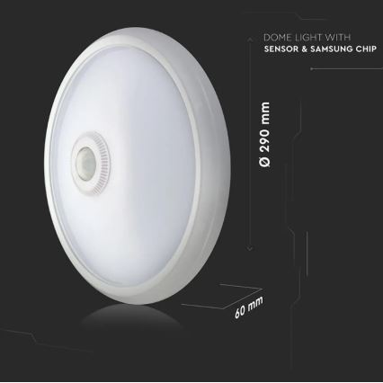 LED Ceiling light with a sensor SAMSUNG CHIP LED/12W/230V 6400K
