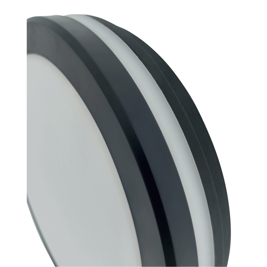 LED Bathroom Ceiling Light with Motion Sensor LED/20W/230V 3000/4000/6500K Ø 23 cm IP54 Anthracite