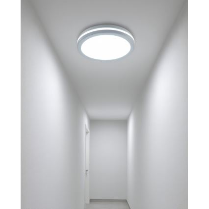 LED Bathroom Ceiling Light with Motion Sensor, 20W/230V, Selectable 3000/4000/6500K, Ø 23 cm, IP54, White