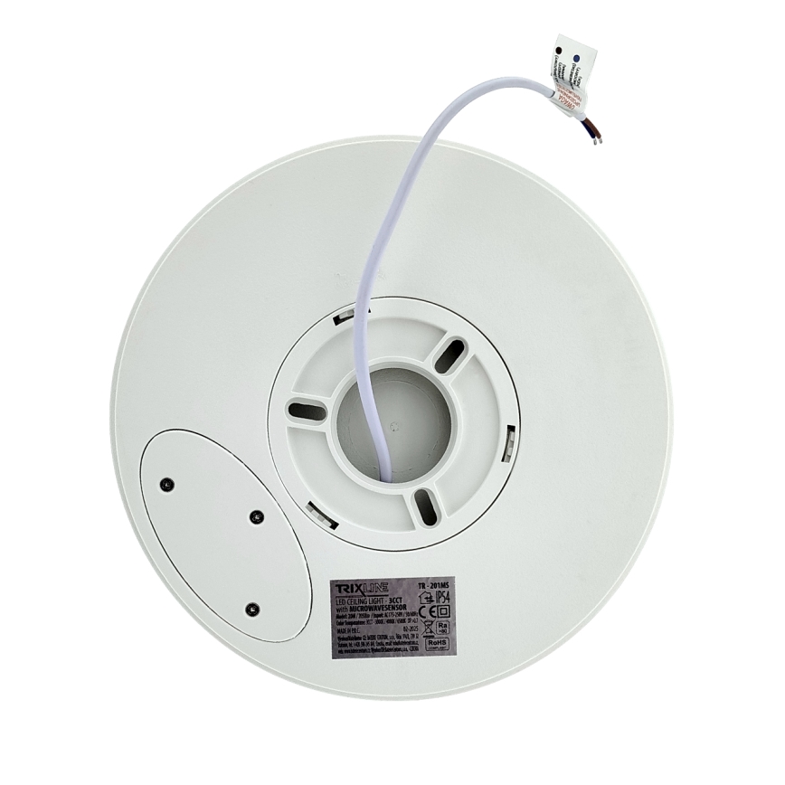 LED Bathroom Ceiling Light with Motion Sensor, 20W/230V, Selectable 3000/4000/6500K, Ø 23 cm, IP54, White
