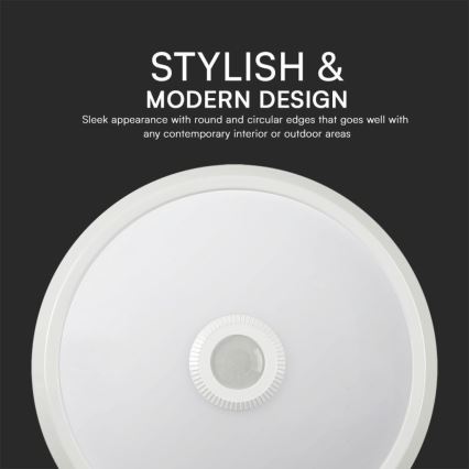 LED Ceiling light with sensor SAMSUNG CHIP LED/12W/230V 3000/4000/6000K d. 29 cm white
