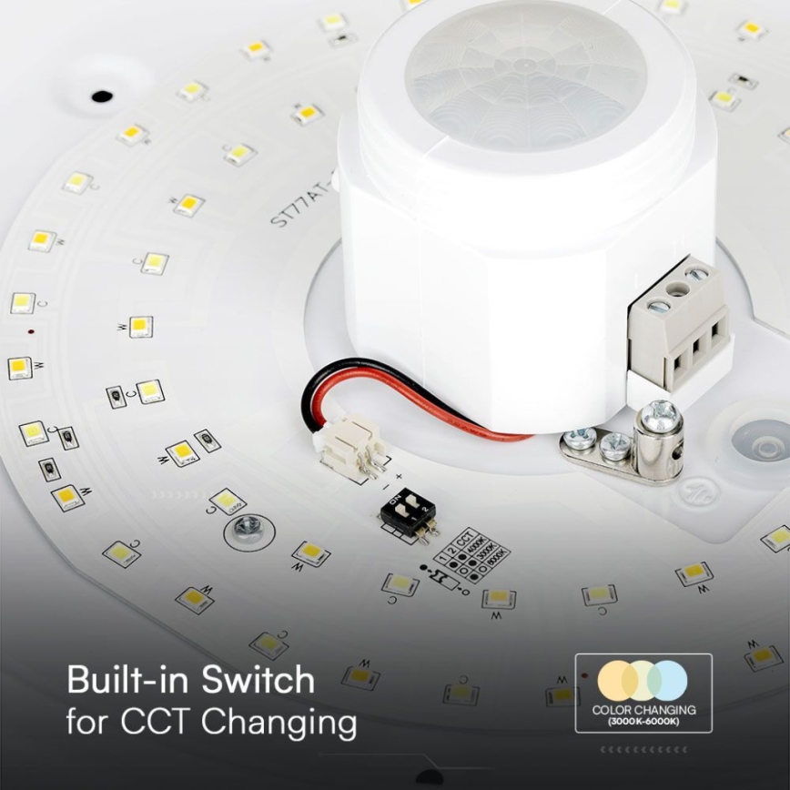 LED Ceiling light with sensor SAMSUNG CHIP LED/12W/230V 3000/4000/6000K d. 29 cm white