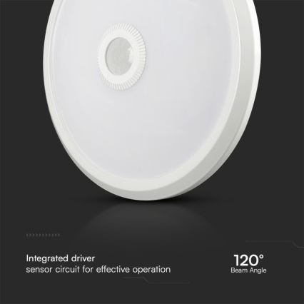 LED Ceiling light with sensor SAMSUNG CHIP LED/12W/230V 3000/4000/6000K d. 29 cm white
