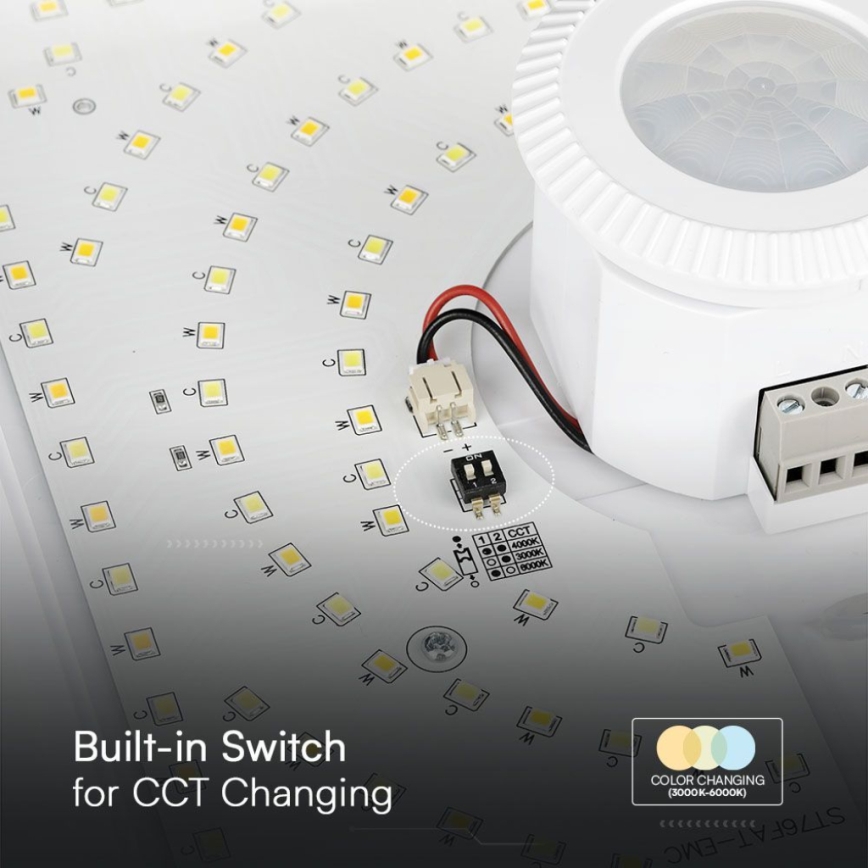 LED Ceiling light with sensor SAMSUNG CHIP LED/12W/230V 3000/4000/6000K white