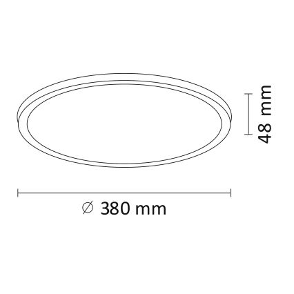 LED Ceiling light WOODY LED/24W/230V d. 38 cm