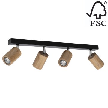 LED Ceiling spotlight MATTI 4xGU10/5W/230V oak - FSC certified