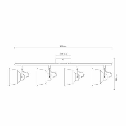 LED Ceiling surface-mounted light 4xE14/8W/230V