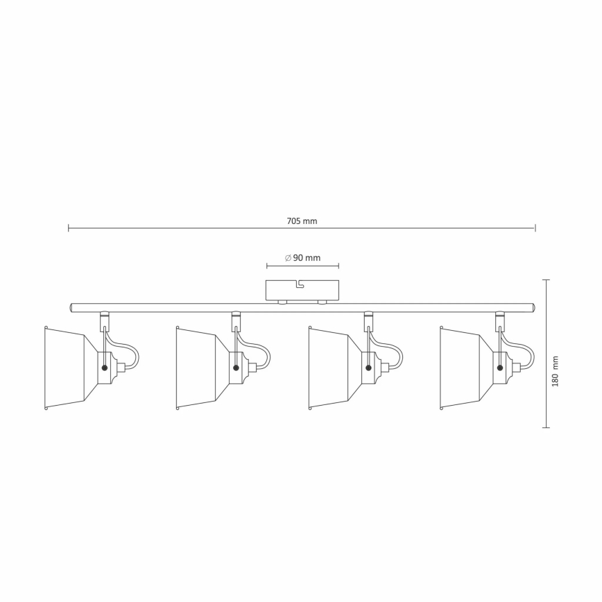 LED Ceiling surface-mounted light 4xE14/8W/230V