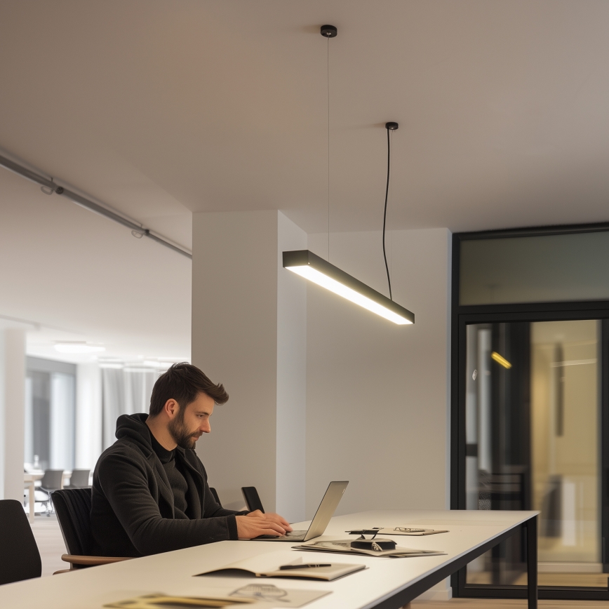 LED Ceiling surface-mounted pendant light CYNIDECO LED/30W/230V 4000K black