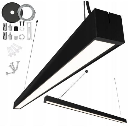LED Chandelier cable-suspended/flush-mounted LED/44W/230V 4000K 120 cm black
