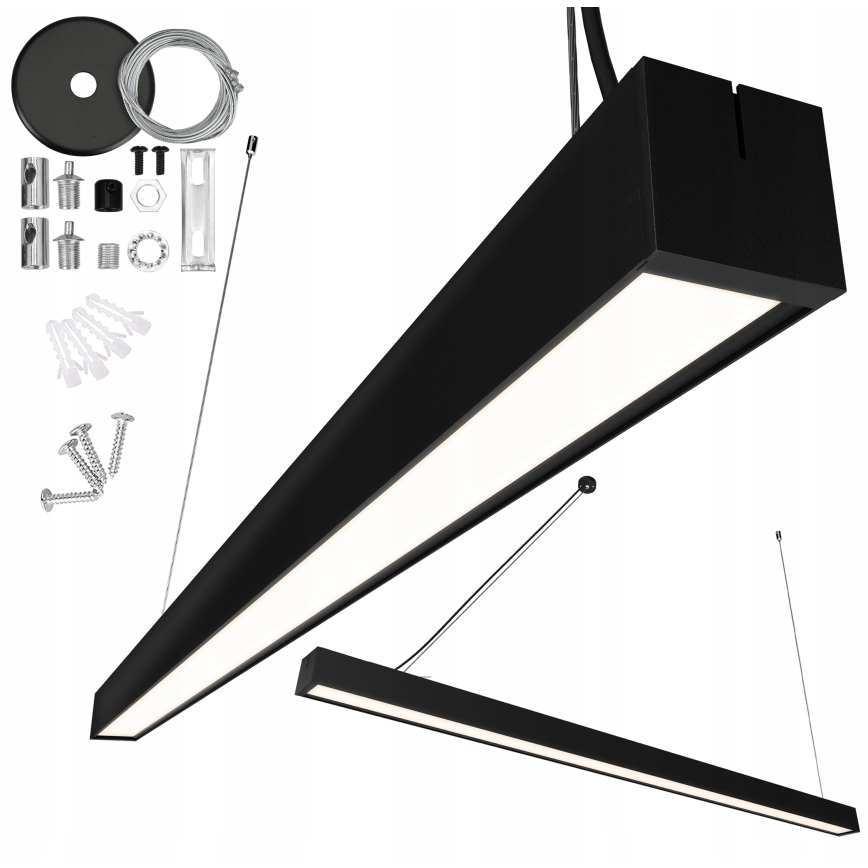 LED Chandelier cable-suspended/flush-mounted LED/44W/230V 4000K 120 cm black