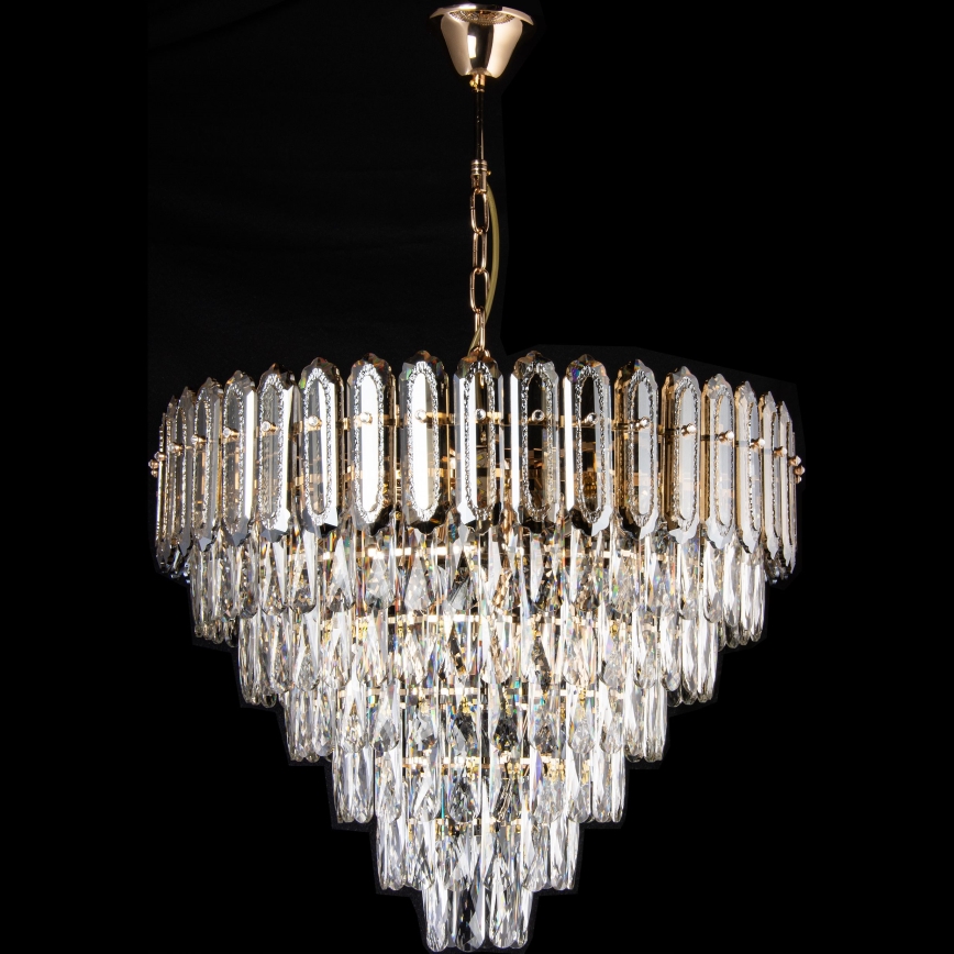LED Chandelier on a chain 11xE27/60W/230V + 7xLED/6W d. 60 cm gold