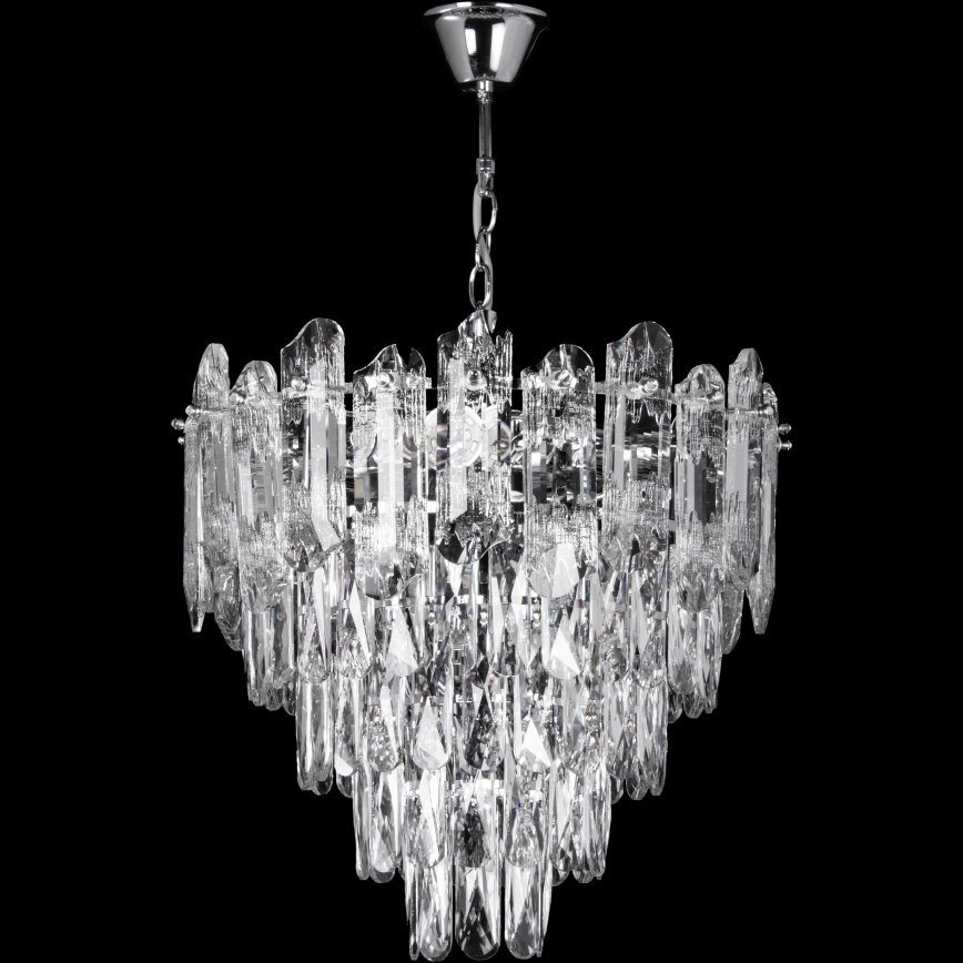 LED Chandelier on a chain 7xE27/60W/230V + 4xLED/6W d. 40 cm shiny chrome