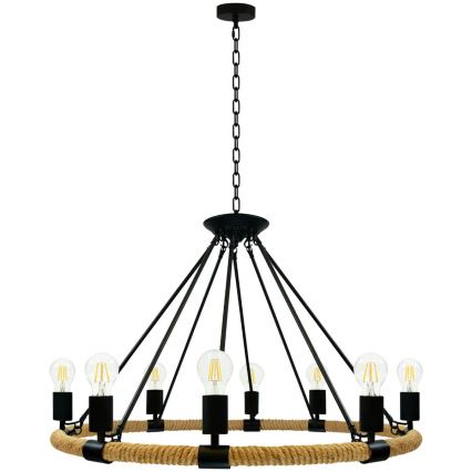 LED Chandelier on a chain ROPE ARTHUR 8xE27/6W/230V