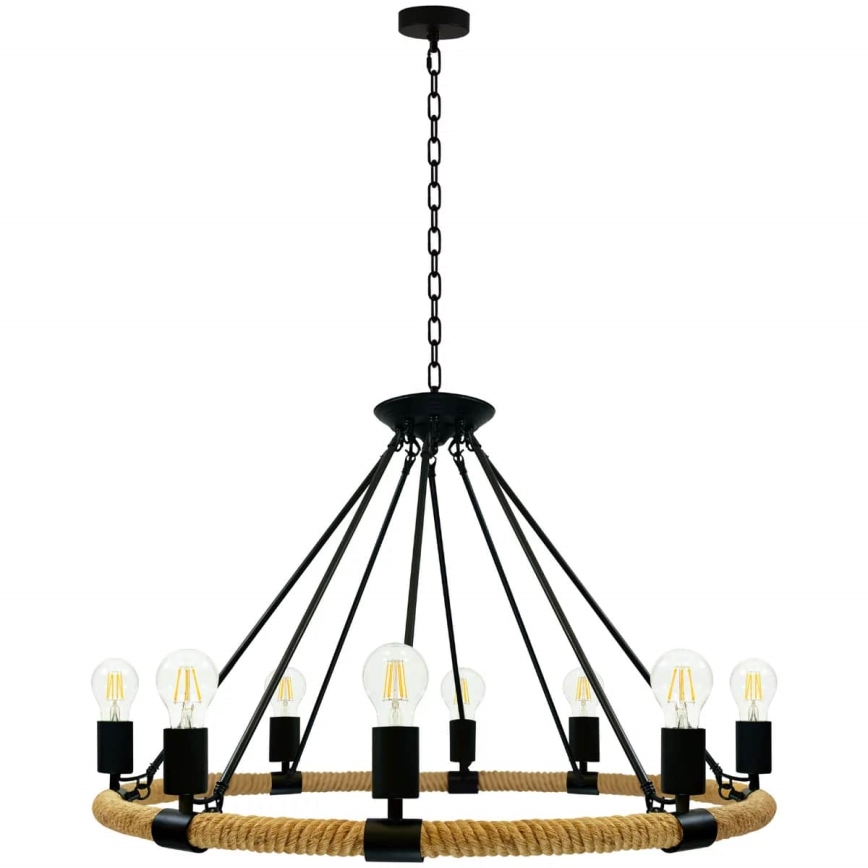 LED Chandelier on a chain ROPE ARTHUR 8xE27/6W/230V