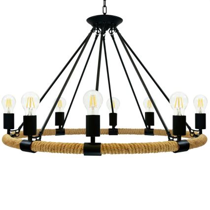 LED Chandelier on a chain ROPE ARTHUR 8xE27/6W/230V
