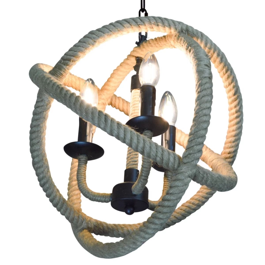 LED Chandelier on a chain ROPE GLOBO 3xE14/4,3W/230V