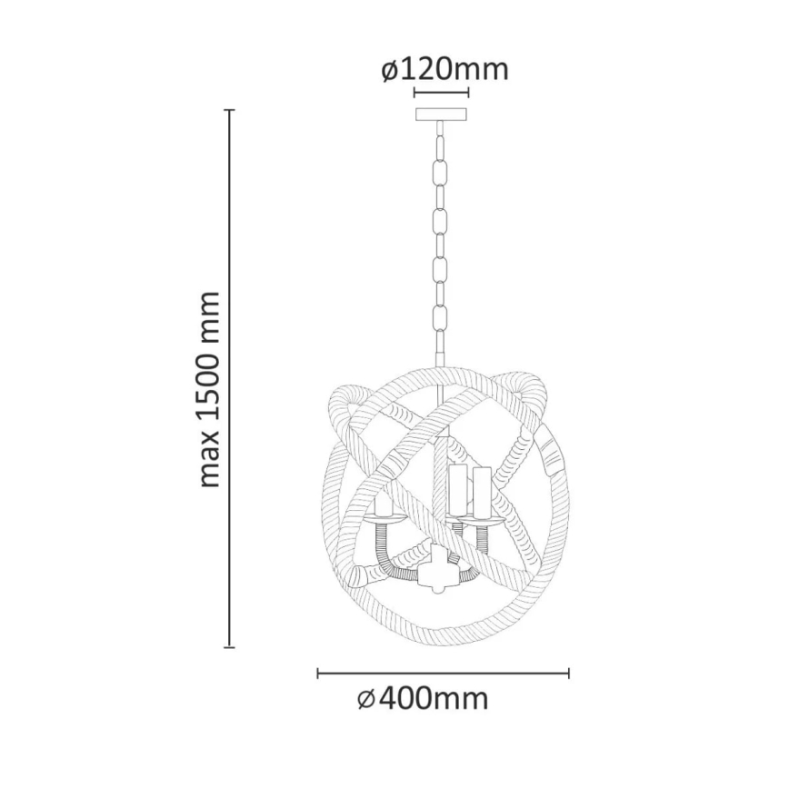 LED Chandelier on a chain ROPE GLOBO 3xE14/4,3W/230V