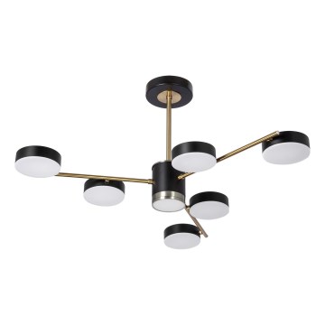 LED Chandelier on a pole 6xLED/7W/230V + LED/6W 3000-6000K d. 69 cm gold/black