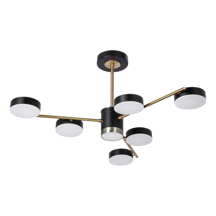 LED Chandelier on a pole 6xLED/7W/230V + LED/6W 3000-6000K d. 69 cm gold/black