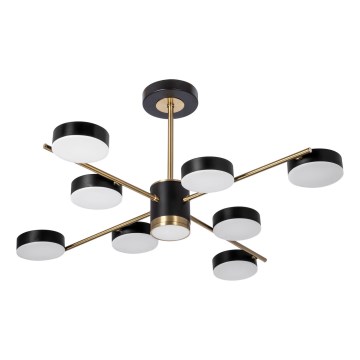 LED Chandelier on a pole 8xLED/7W/230V + LED/6W 3000-6000K d. 77 cm gold/black
