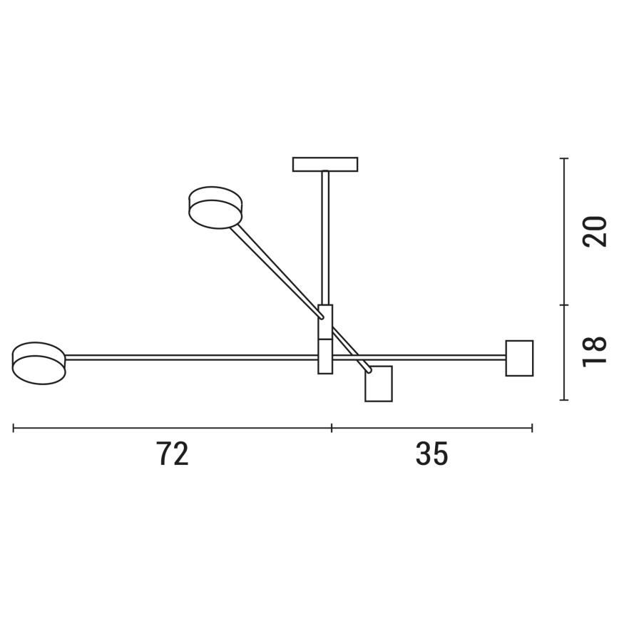 LED Chandelier on a pole LED/24W/230V 3000K black