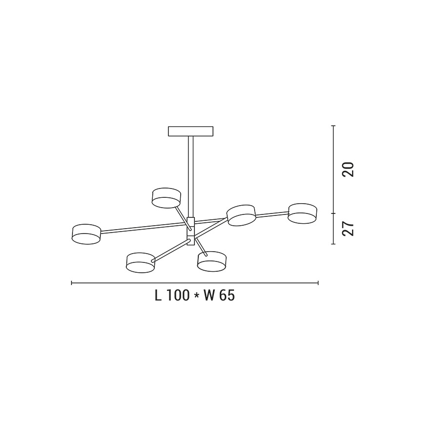 LED Chandelier on a pole LED/30W/230V 3000K gold