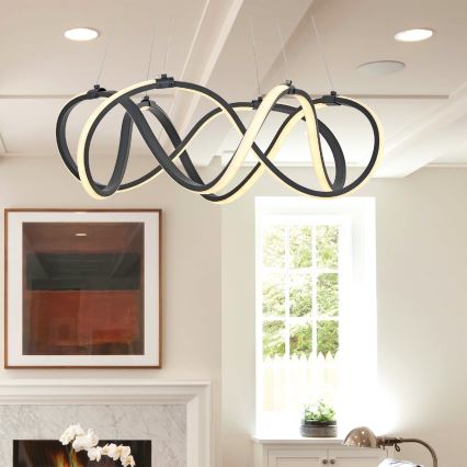 LED Chandelier on a string 2xLED/27W/230V 3000/4000/6000K black