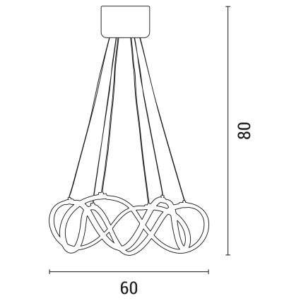 LED Chandelier on a string 2xLED/27W/230V 3000/4000/6000K black