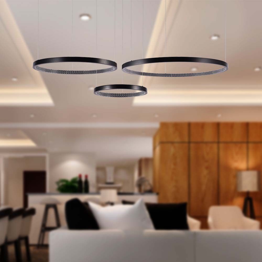 LED Chandelier on a string 3xLED/19W/230V 3000K black