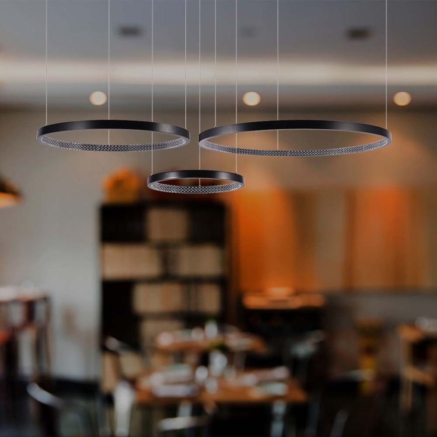 LED Chandelier on a string 3xLED/19W/230V 3000K black