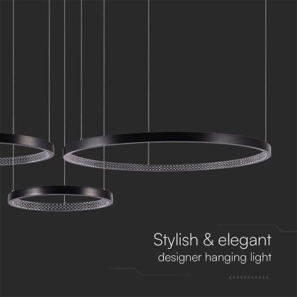 LED Chandelier on a string 3xLED/19W/230V 3000K black