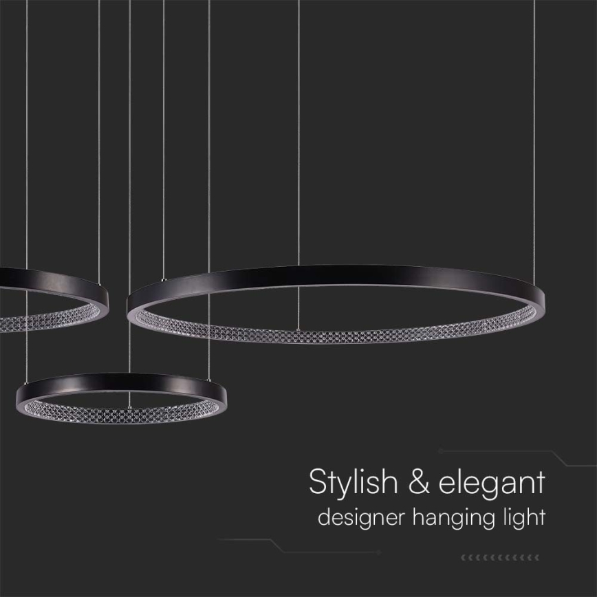 LED Chandelier on a string 3xLED/19W/230V 3000K black