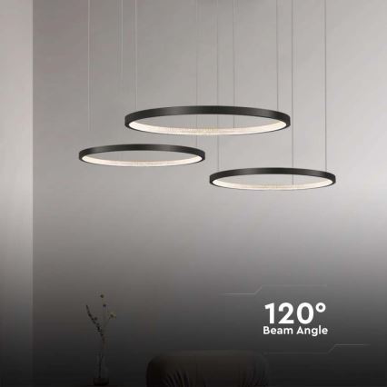 LED Chandelier on a string 3xLED/19W/230V 3000K black