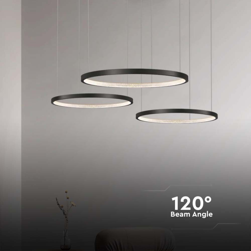 LED Chandelier on a string 3xLED/19W/230V 3000K black