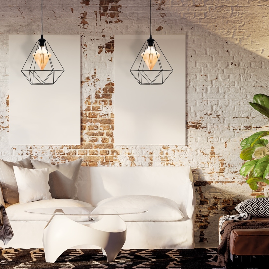 LED Chandelier on a string ALAMBRE 1xE27/4W/230V black