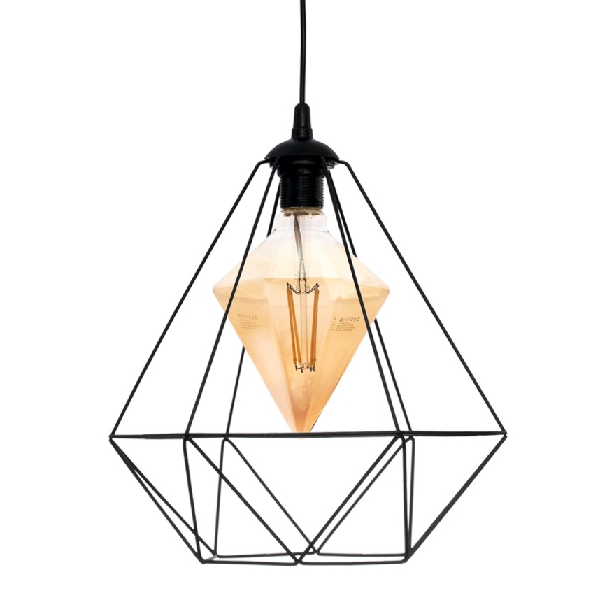 LED Chandelier on a string ALAMBRE 1xE27/4W/230V black