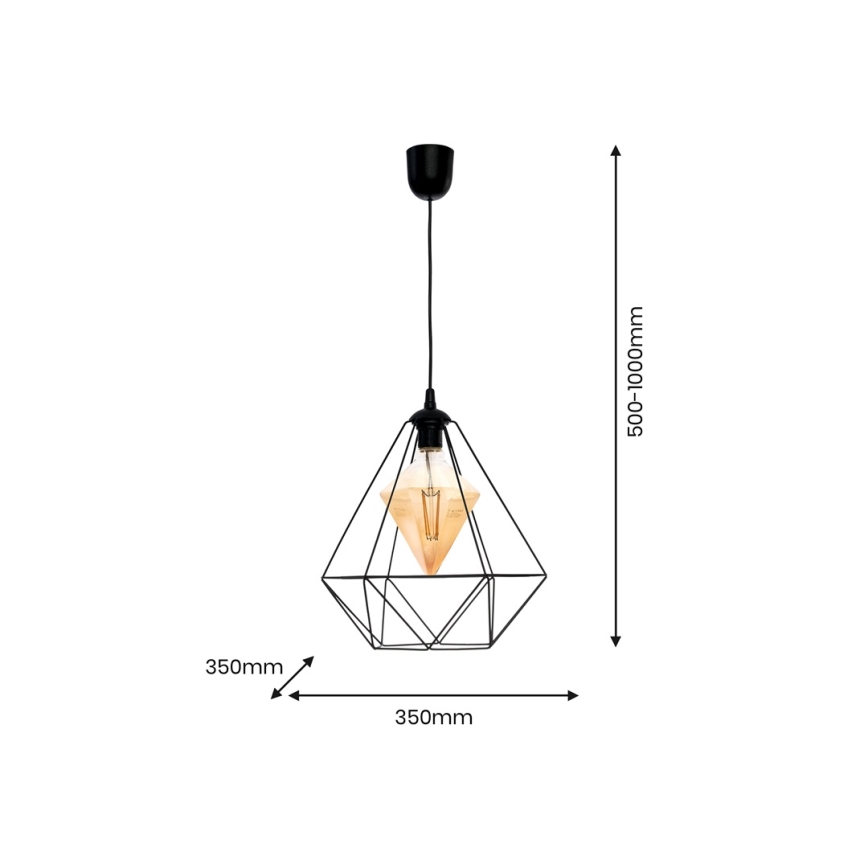 LED Chandelier on a string ALAMBRE 1xE27/4W/230V black