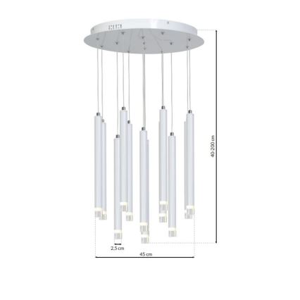 LED Chandelier on a string ALBA 12xLED/1W/230V white
