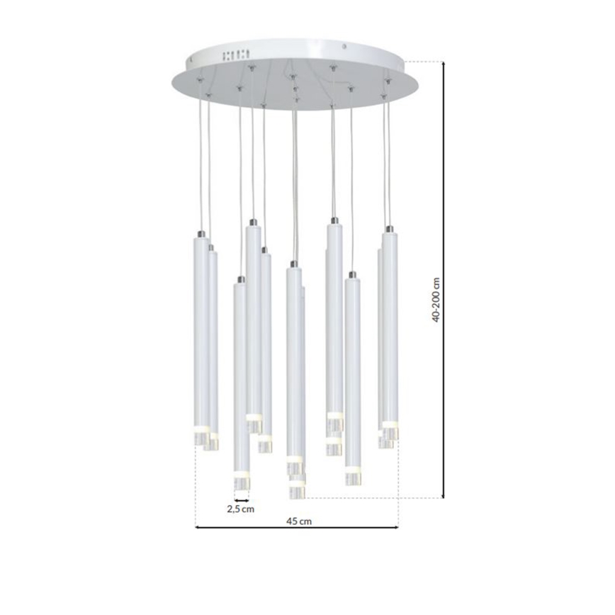LED Chandelier on a string ALBA 12xLED/1W/230V white