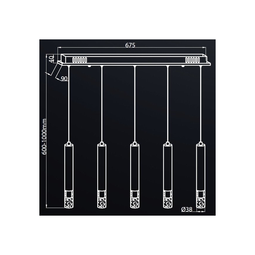 LED Chandelier on a string ALBA 5xLED/25W/230V white