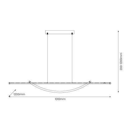 LED Chandelier on a string AMBAR LED/35W/230V black